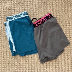 Women’s Under Armour sorts blue grey pink M LOT